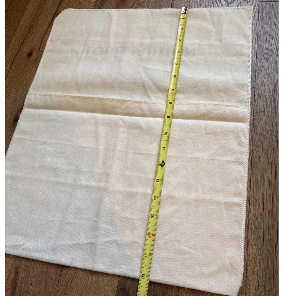 Louis Vuitton Cream Cotton Dust Bag Large Fold Over Logo Sleeve 15x10.5